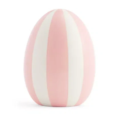 Layerings 7" Stripe Egg Easter Tabletop Decor In Pink
