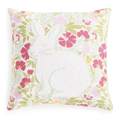 Layerings Bunny Square Throw Pillow In Green