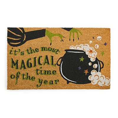 Layerings Cauldron Indoor Outdoor Rectangular Doormat In Black