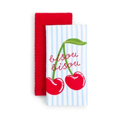 Layerings Cherry Kiss 2-pc. Kitchen Towel Set In Multi