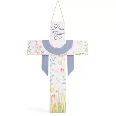 Layerings Cross Easter Porch Sign In Blue