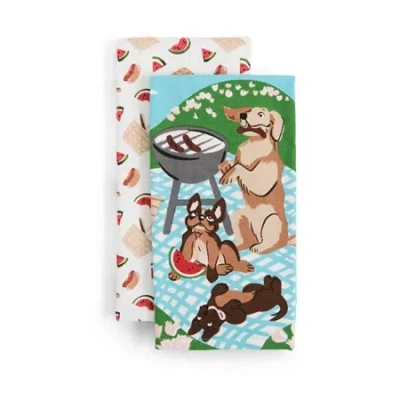 Layerings Dog Picnic 2-pc. Kitchen Towel Set In Multi