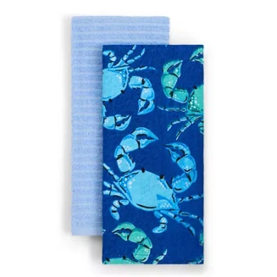 Layerings Harbor Crab 2-pc. Kitchen Towel Set In Blue