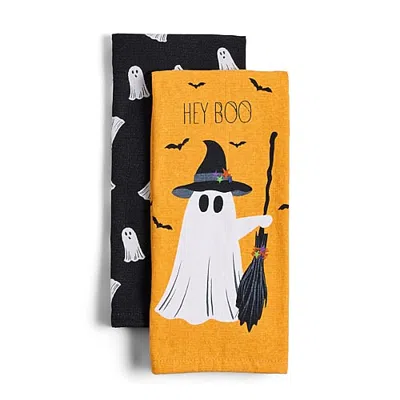 Layerings Hey Boo 2-pc. Kitchen Towel Set In Orange