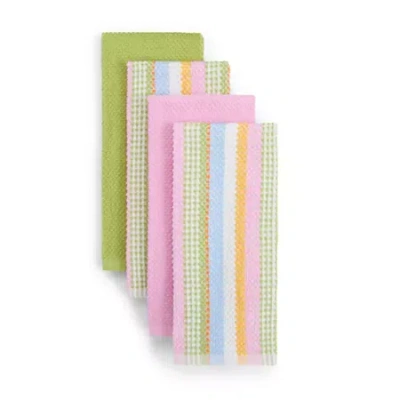 Layerings Joyful Stripe Towel 4-pc. Kitchen Towel Set In Multi