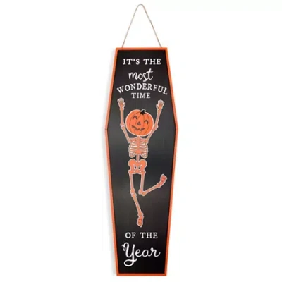 Layerings Light Up Coffin Halloween Porch Sign In Black