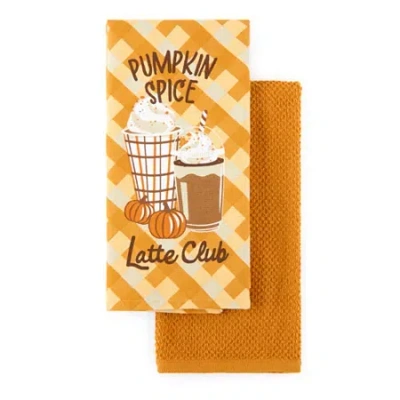 Layerings Pumpkin Spice Latte 2-pc. Kitchen Towel Set In Multi