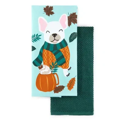 Layerings Pumpkin Spice Pup 2-pc. Kitchen Towel Set In Multi