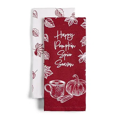 Layerings Pumpkin Spice Season 2-pc. Kitchen Towel Set In Red
