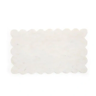 Layerings Scalloped Marble Serve Board In White