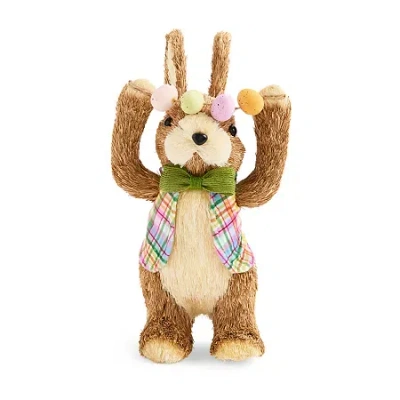 Layerings Sisal Bunny With Garland Easter Tabletop Decor In White