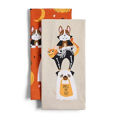 Layerings Spooky Squad 2-pc. Kitchen Towel Set In Orange
