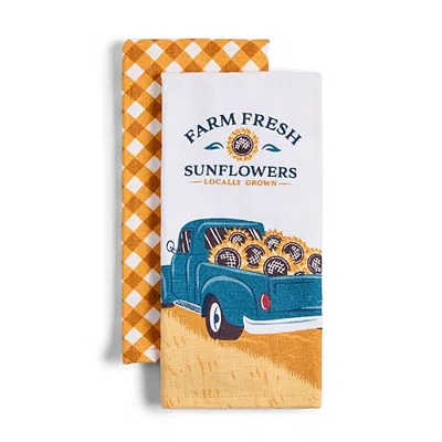 Layerings Sunflower Truck 2-pc. Kitchen Towel Set In Yellow