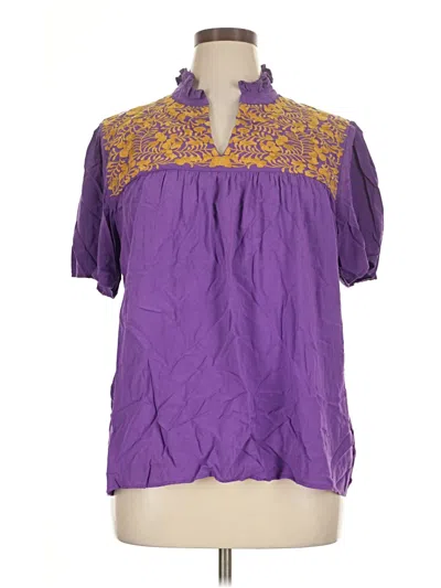 Pre-owned Layers Clothing Short Sleeve Blouse In Purple