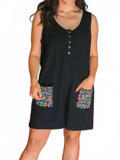 Layerz Clothing Abby Sleeveless Romper In Black
