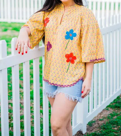 Layerz Clothing Abigail Oh My Stars Top In Yellow