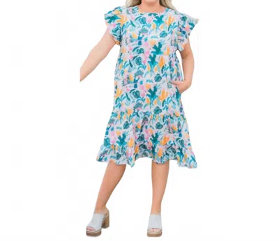 Layerz Clothing Aloha Dress In Blue In Multi