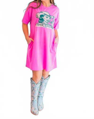 Layerz Clothing Alrighty Cowgirl Dress In Pink