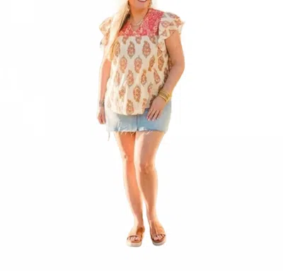 Layerz Clothing Alura Cap Sleeve Top In Cream In Neutral