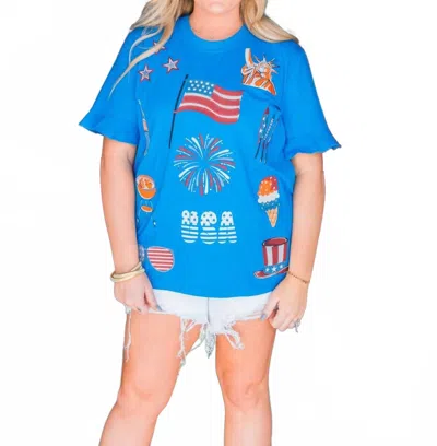 Layerz Clothing America Short Sleeve Tee In Blue