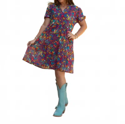 Layerz Clothing Autumn Mini Dress In Floral Multi