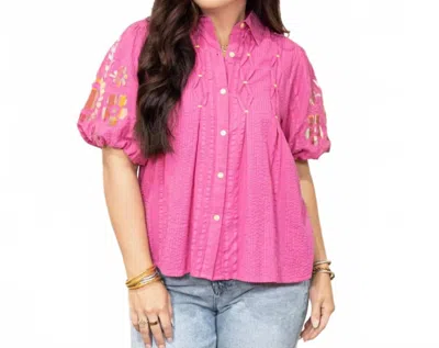 Layerz Clothing Brinley Top In Fuchsia In Pink