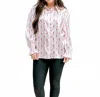 Layerz Clothing Caroline Button Up Top In Nutcracker In Multi