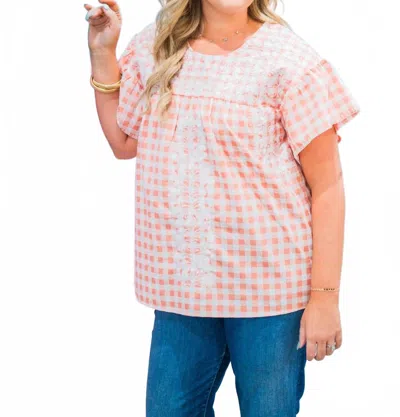 Layerz Clothing Chelsea Gingham Top In Pink