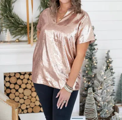 Layerz Clothing Cindy Lou Who Top In Rose Gold In Multi