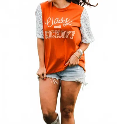 Layerz Clothing Classy Until Kickoff Top In Orange