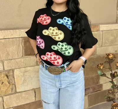Layerz Clothing Cosmic Cowgirl Tee In Black