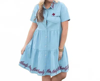 Layerz Clothing Darlin Dress In Blue In Multi