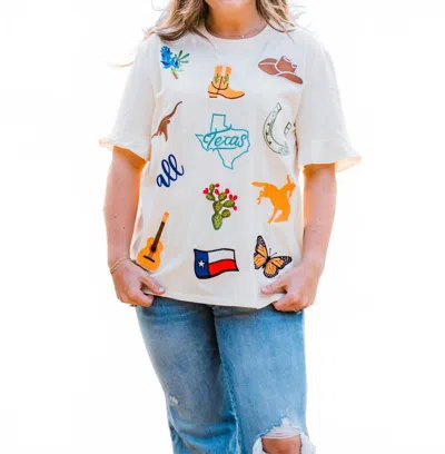 Layerz Clothing Deep In The Heart Of Texas Top In Cream In White
