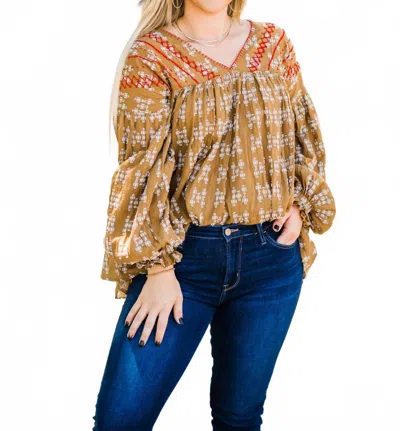 Layerz Clothing Ellie Mae V-neck Top In Oh My Stars In Yellow