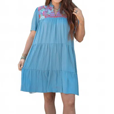 Layerz Clothing Evie Mini Dress In Blue Sparkle