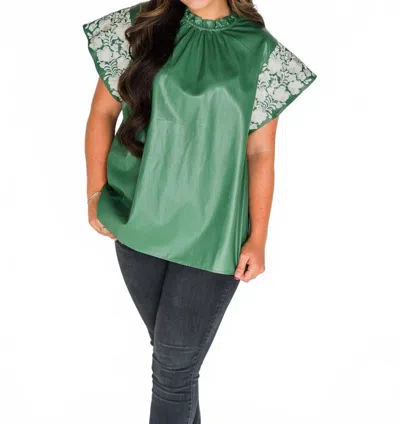 Layerz Clothing Felicity Mock Neck Top In Green