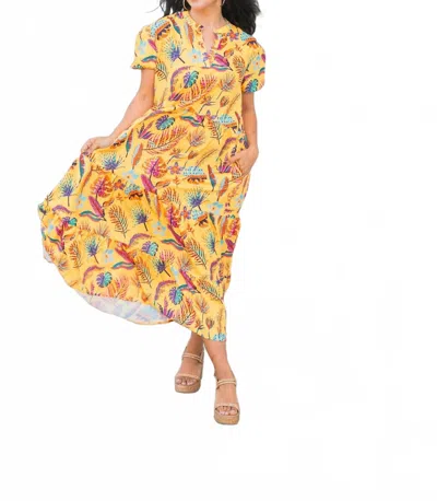 Layerz Clothing Fiji Midi Dress In Yellow