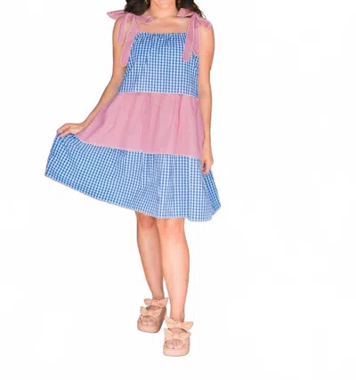 Layerz Clothing Firework Mini Dress In Red & Blue In Multi