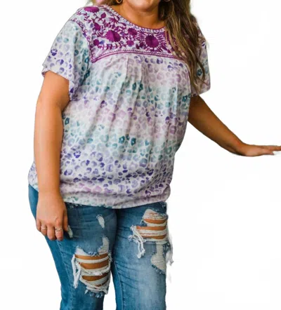 Layerz Clothing Floral Embroidered Top In Multi