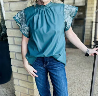 Layerz Clothing Frankie Top In Teal In Blue