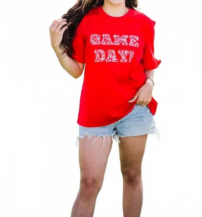 Layerz Clothing Game Day Spirit Tee In Red/white