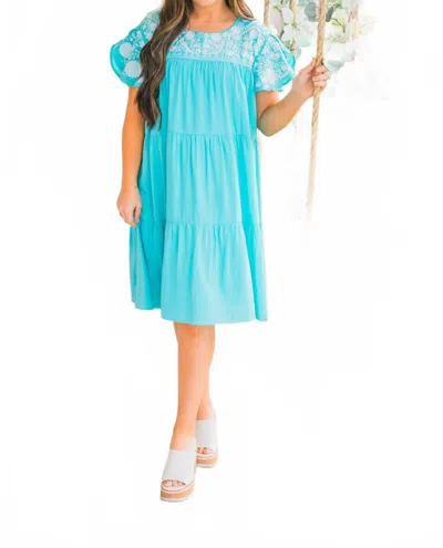 Layerz Clothing Gianna Midi Dress In Blue