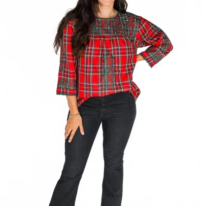 Layerz Clothing Holly Long Sleeve Top In Red