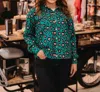 Layerz Clothing Iris Shacket In Teal In Blue