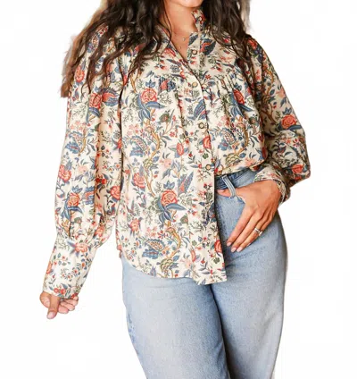 Layerz Clothing Jenna Layerz Top In Red/blue Floral In Multi