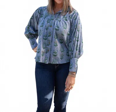 Layerz Clothing Jenna Long Sleeve Top In Blue
