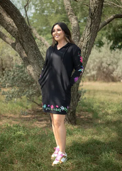 Layerz Clothing Jill Hooded Dress In Black