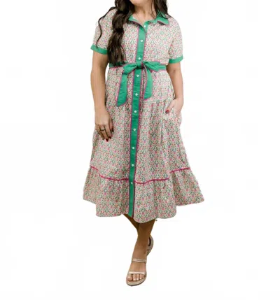 Layerz Clothing Jillian Dress In Green Multi