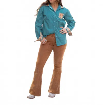 Layerz Clothing Jodie Button Up Top In Blue