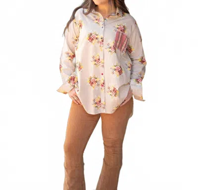 Layerz Clothing Karen Button Up Top In Beige In Neutral